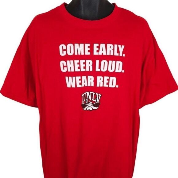 Vintage UNLV Rebels T Shirt Mens Size XL Red Y2K University Of Nevada Las Vegas - Picture 1 of 6